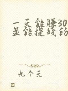一天能赚30元并能提线的游戏