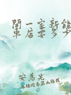 开一家新能源汽车店要多少钱