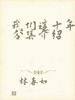 我们这十年剧情分集介绍