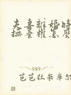 夫妻离婚时小孩抚养权怎么判