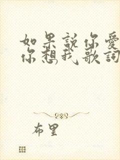 如果说你爱我,你想我歌词