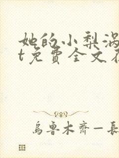 她的小梨涡txt免费全文在线阅读