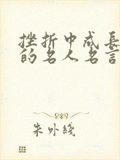 挫折中成长励志的名人名言