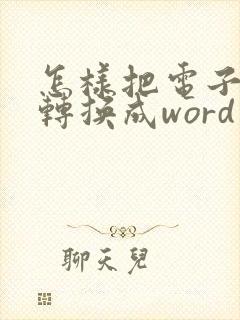 怎样把电子表格转换成word
