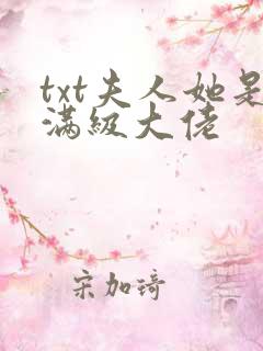 txt夫人她是满级大佬