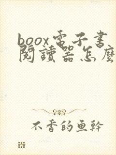 boox电子书阅读器怎么用