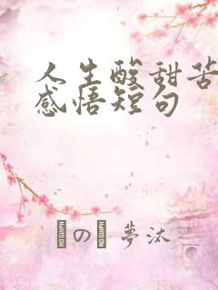 人生酸甜苦辣的感悟短句