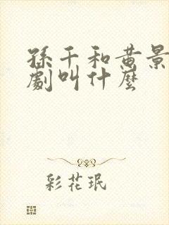 孙千和黄景瑜新剧叫什么