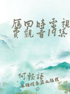 雁回时电视剧免费观看19集