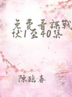 免费看谍战剧潜伏1至40集