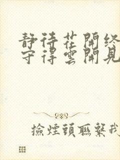 静待花开终有时守得云开见月明全诗