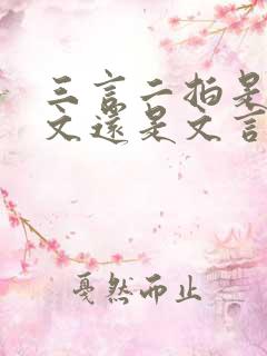三言二拍是白话文还是文言文