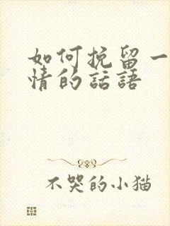 如何挽留一段感情的话语