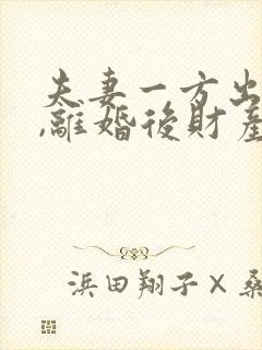 夫妻一方出轨了,离婚后财产怎么分割