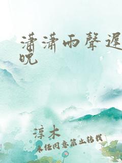 潇潇雨声迟孟栀晚