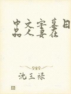 中文字幕日韩精品人妻在