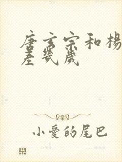 唐玄宗和杨贵妃差几岁