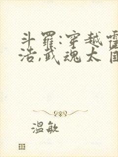 斗罗:穿越霍雨浩,武魂太自卑了