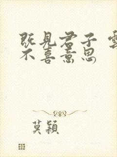 既见君子 云胡不喜意思