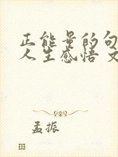 正能量的句子 人生感悟 文案