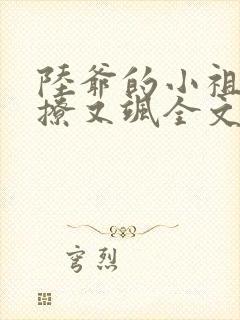 陆爷的小祖宗又撩又飒全文免费
