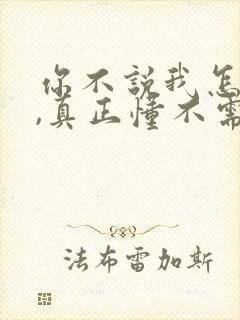 你不说我怎么懂,真正懂不需要说