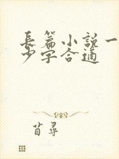 长篇小说一章多少字合适