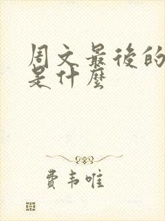 周文最后的结局是什么