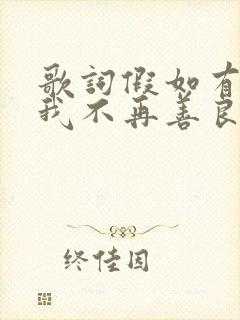歌词假如有一天我不再善良是什么歌