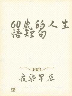 60岁的人生感悟短句