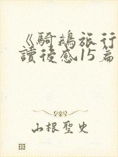 《骑鹅旅行记》读后感15篇