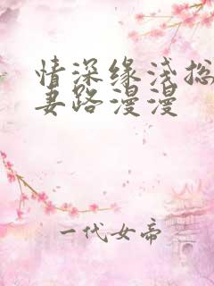 情深缘浅总裁追妻路漫漫