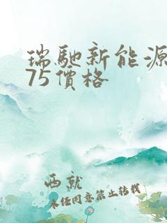 瑞驰新能源ec75价格