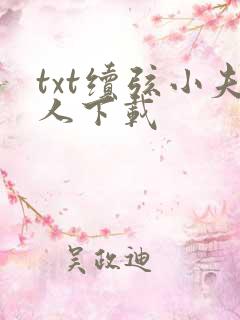 txt续弦小夫人下载