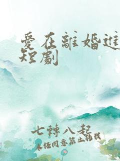 爱在离婚进行时短剧