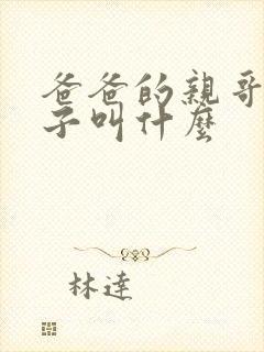 爸爸的亲哥的儿子叫什么