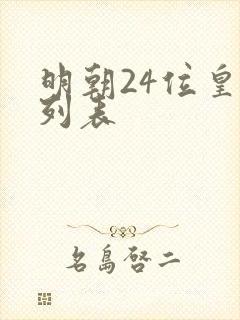 明朝24位皇帝列表