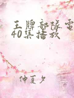 王牌部队电视剧40集播放 王牌部队电视剧40集播放