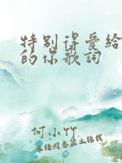 特别得爱给特别的你歌词