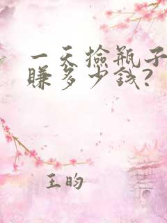 一天捡瓶子可以赚多少钱?