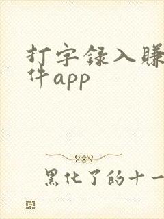 打字录入赚钱软件app