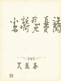 小说我真没想出名啊免费阅读