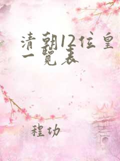 清朝12位皇帝一览表