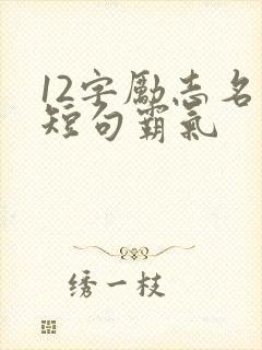 12字励志名言短句霸气