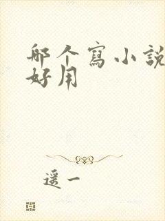 哪个写小说软件好用