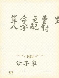算命免费 生辰八字配对