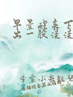 早晨醒来下体流出一股淡淡的黄水腥臭