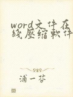 word文件在线压缩软件