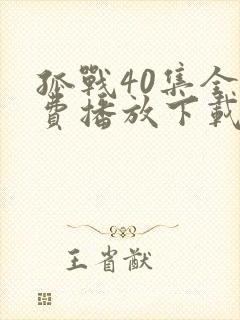 孤战40集全免费播放下载
