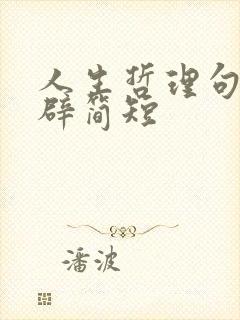 人生哲理句子精辟简短